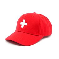Cap with swiss cross red