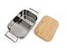 Lunch box 'Bamboo clip' stainless steel 1.2L